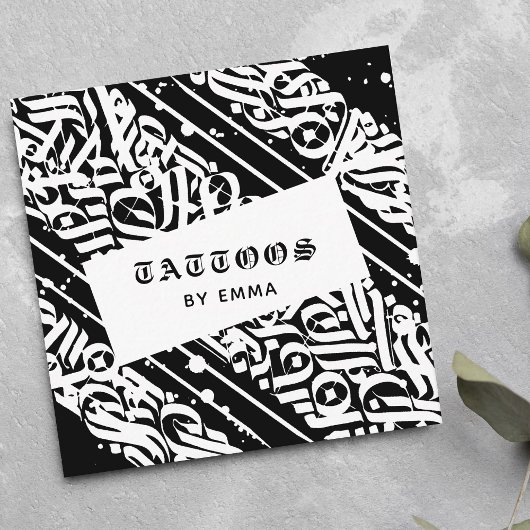 Tattoos door Jouw naam exotische antieke kalligraf Vierkante Visitekaartje