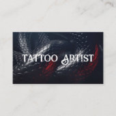 Tattoos Eenvoudig zwart-wit elegant Visitekaartje (Voorkant)