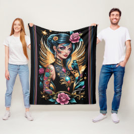 Tattoos en Rozen 2 Fleece Deken