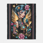 Tattoos en Rozen 2 Fleece Deken (Voorkant)