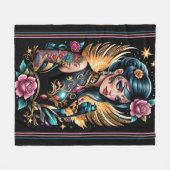 Tattoos en Rozen 2 Fleece Deken (Voorkant (Horizontaal))