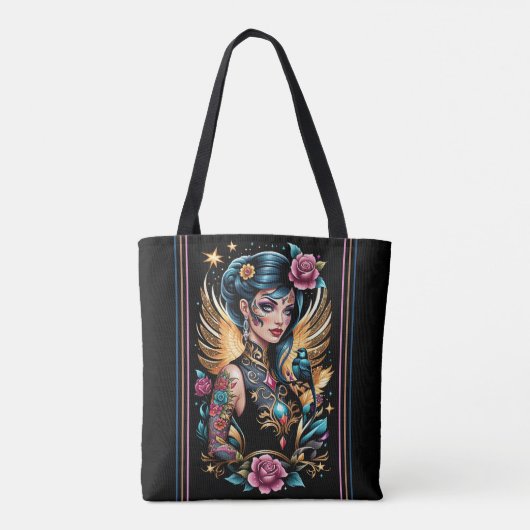 Tattoos en Rozen 2 Tote Bag (Achterkant)