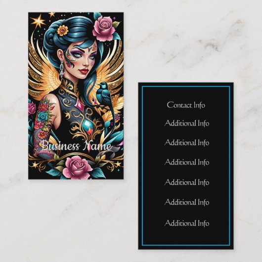 Tattoos en Rozen 2 Visitekaartje (Voorkant / Achterkant)