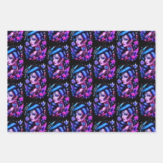 Tattoos en Rozen Inpakpapier Vel (Voorkant 2)