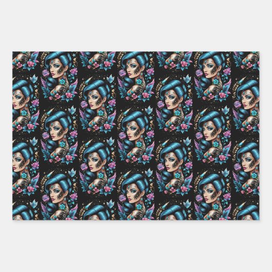 Tattoos en Rozen Inpakpapier Vel (Voorkant)