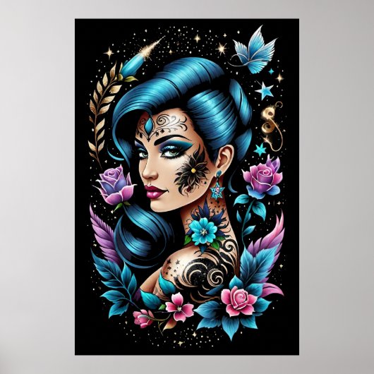 Tattoos en Rozen Poster (Voorkant)