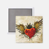  Tattoos gevleugelde hartmagneet Magneet (Voorkant / Achterkant)