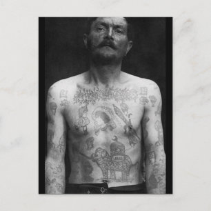 Tattoos in gevangenissen briefkaart