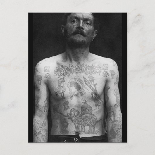 Tattoos in gevangenissen briefkaart (Voorkant)