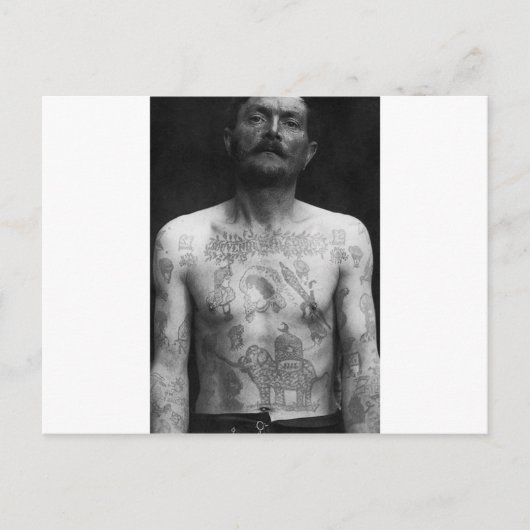 Tattoos in gevangenissen briefkaart (Voorkant)