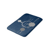 Tattoos Line Art | Abstract Navy blauw donkergrijs Badmat (Gekanteld)