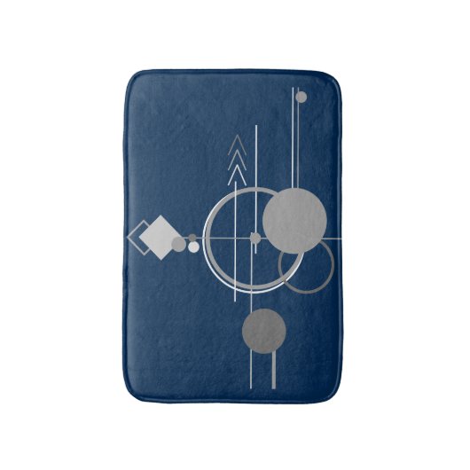 Tattoos Line Art | Abstract Navy blauw donkergrijs Badmat (Voorkant Verticaal)