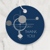 Tattoos Line Art | Abstract Navy blauw donkergrijs Bedankjes Labels (Voorkant)