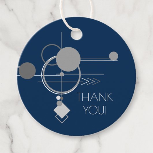 Tattoos Line Art | Abstract Navy blauw donkergrijs Bedankjes Labels (Voorkant)