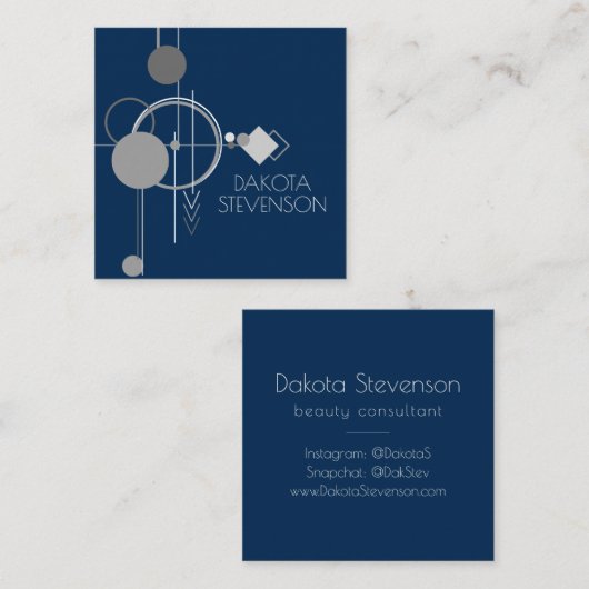 Tattoos Line Art | Abstract Navy blauw donkergrijs Contactkaartje (Voorkant / Achterkant)