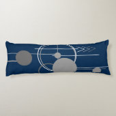 Tattoos Line Art | Abstract Navy blauw donkergrijs Lichaamskussen (Achterkant)