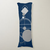 Tattoos Line Art | Abstract Navy blauw donkergrijs Lichaamskussen (Voorkant Verticaal)