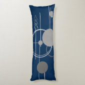 Tattoos Line Art | Abstract Navy blauw donkergrijs Lichaamskussen (Achterkant (Verticaal))