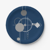 Tattoos Line Art | Abstract Navy blauw donkergrijs Papieren Bordje (Voorkant)