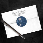 Tattoos Line Art | Abstract Navy blauw donkergrijs Ronde Sticker