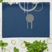 Tattoos Line Art | Abstract Navy blauw donkergrijs Theedoek (Gevouwen)