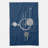 Tattoos Line Art | Abstract Navy blauw donkergrijs Theedoek (Verticaal)