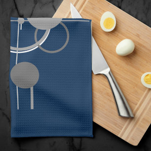 Tattoos Line Art   Abstract Navy blauw donkergrijs Theedoek