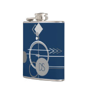 Tattoos Line Art | Abstracte Navy Blue Grey Custom Heupfles (Links)