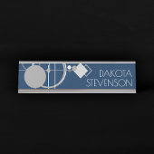 Tattoos Line Art | Navy blauw en grijs brandmerken Bureau Naambordje