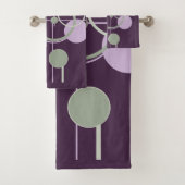 Tattoos Linework | Boheems Paarse groene Abstract Bad Handdoek (Insitu)