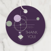 Tattoos Linework | Boheems Paarse groene Abstract Bedankjes Labels (Voorkant)