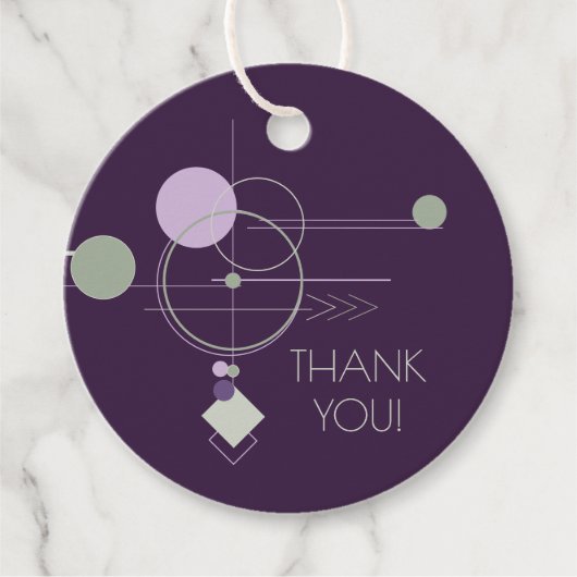 Tattoos Linework | Boheems Paarse groene Abstract Bedankjes Labels (Voorkant)