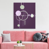 Tattoos Linework | Boheems Paarse groene Abstract Canvas Afdruk (Insitu (Woonkamer))