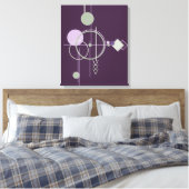 Tattoos Linework | Boheems Paarse groene Abstract Canvas Afdruk (Insitu (Slaapkamer))