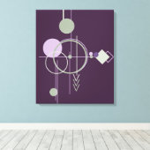 Tattoos Linework | Boheems Paarse groene Abstract Canvas Afdruk (Insitu (Houten vloer))