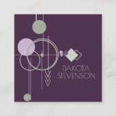 Tattoos Linework | Boheems Paarse groene Abstract Contactkaartje (Voorkant)