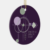 Tattoos Linework | Boheems Paarse groene Abstract Keramisch Ornament (Rechts)