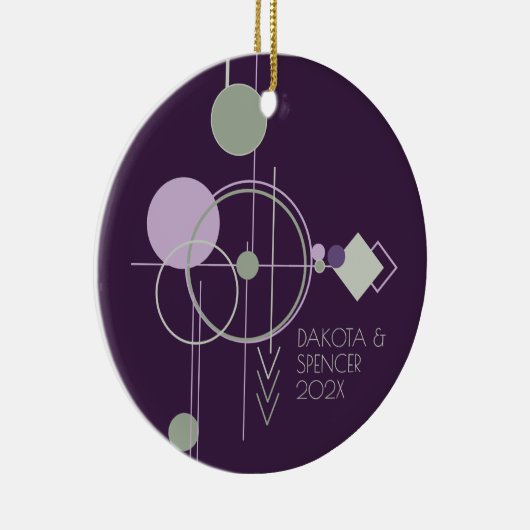 Tattoos Linework | Boheems Paarse groene Abstract Keramisch Ornament (Rechts)