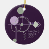 Tattoos Linework | Boheems Paarse groene Abstract Keramisch Ornament (Voorkant)