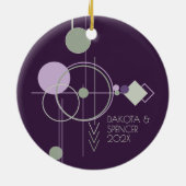 Tattoos Linework | Boheems Paarse groene Abstract Keramisch Ornament (Achterkant)