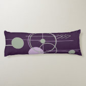 Tattoos Linework | Boheems Paarse groene Abstract Lichaamskussen (Achterkant)