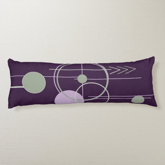 Tattoos Linework | Boheems Paarse groene Abstract Lichaamskussen (Achterkant)