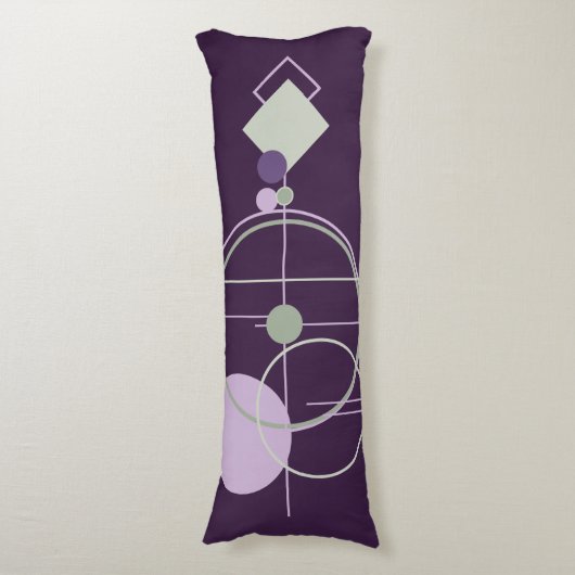 Tattoos Linework | Boheems Paarse groene Abstract Lichaamskussen (Voorkant Verticaal)