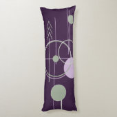 Tattoos Linework | Boheems Paarse groene Abstract Lichaamskussen (Achterkant (Verticaal))