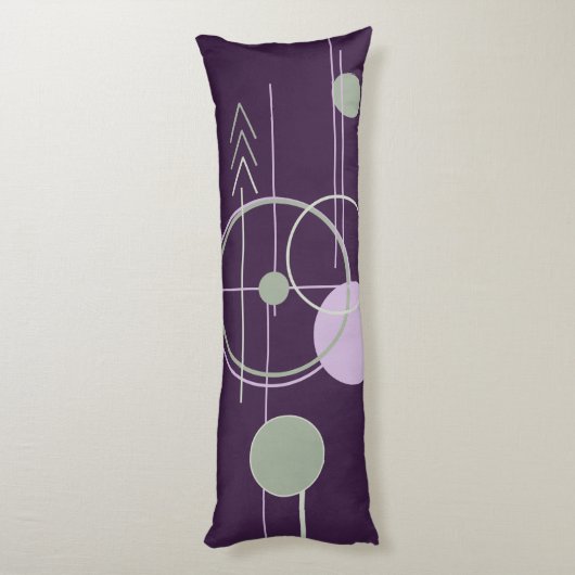 Tattoos Linework | Boheems Paarse groene Abstract Lichaamskussen (Achterkant (Verticaal))