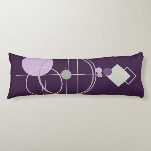Tattoos Linework | Boheems Paarse groene Abstract Lichaamskussen (Voorkant)