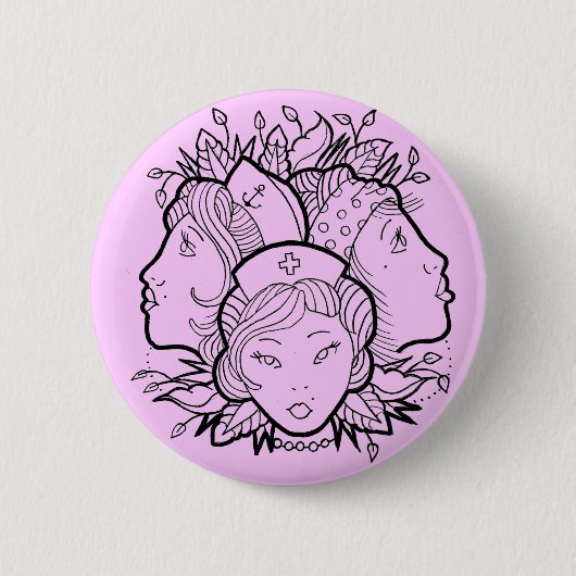 tattoos meisjes ronde button 5,7 cm (Voorkant)