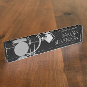 Tattoos Moderne Art Deco | Monochrome branding Naambordje (Zijkant)