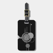 Tattoos Moderne Art Deco | Monochrome Eenvoudige A Bagagelabel (Voorkant verticaal)