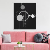 Tattoos Moderne Art Deco | monochroom minimalisme Canvas Afdruk (Insitu (Woonkamer))